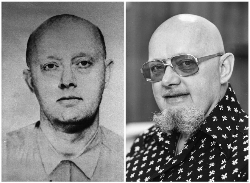 n image from a 1960s FBI wanted poster of Benjamin Hoskins Paddock (left) and a 1977 file photo of Paddock, who went by the name Bruce Ericksen, when he was on the lam in Lane County, Oregon, following his escape from a federal prison in Texas, where he h
