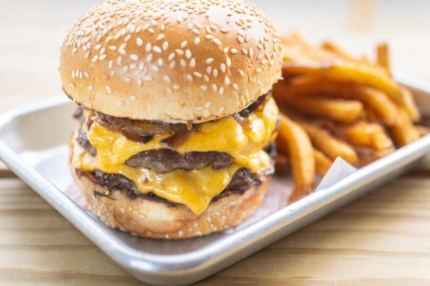 A Charly’s Burger at Charly’s Burgers in the Belmont Cragin neighborhood of Chicago on Wednesday, March 26, 2026.