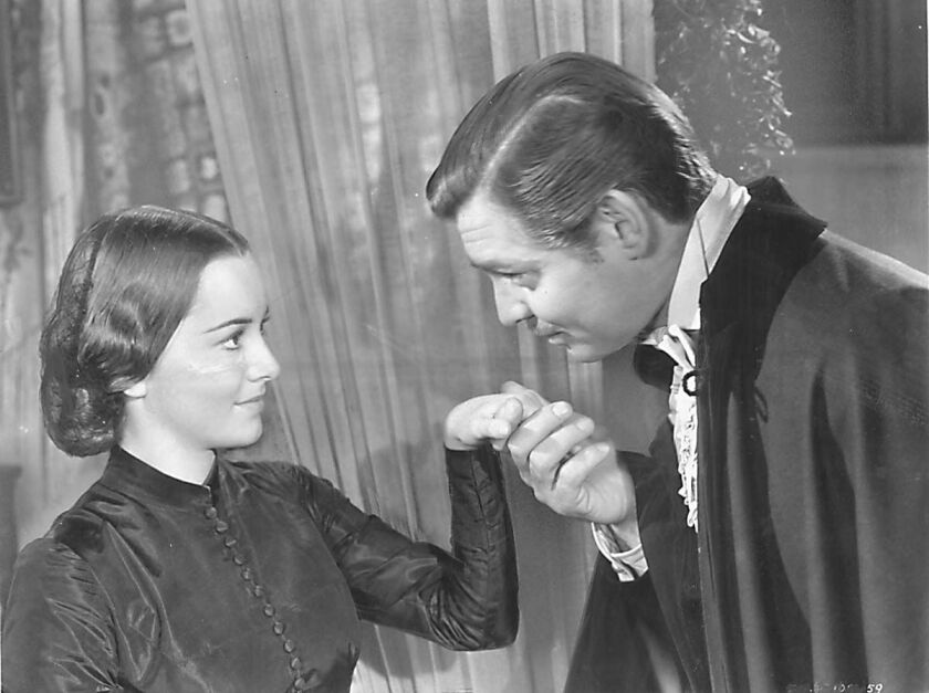 Olivia De Havilland and Clark Gable are shown in a scene from the 1939 film “Gone With the Wind.”