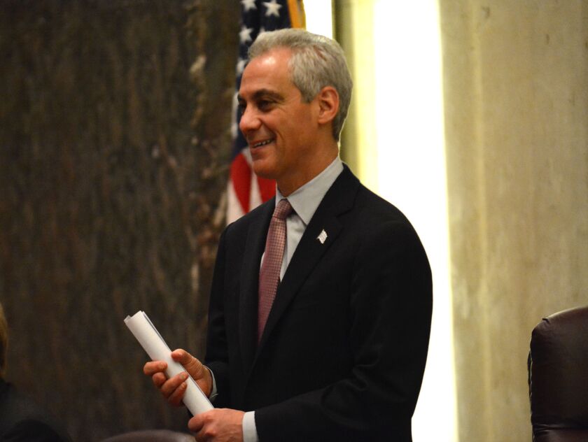 Mayor Rahm Emanuel at Wednesday’s Chicago City Council meeting. | Brian Jackson/For the Sun-Times