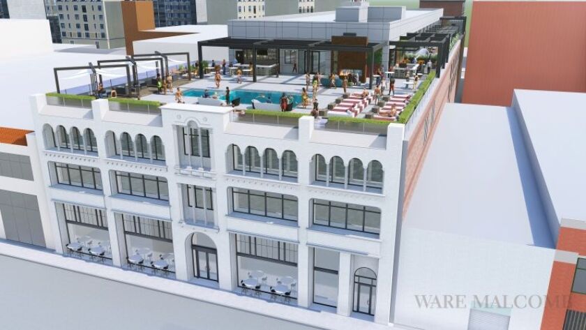 A rendering of the development planned for the former Hudson Motor Building at 2222 S. Michigan Ave. | Photo by Ware Malcomb.