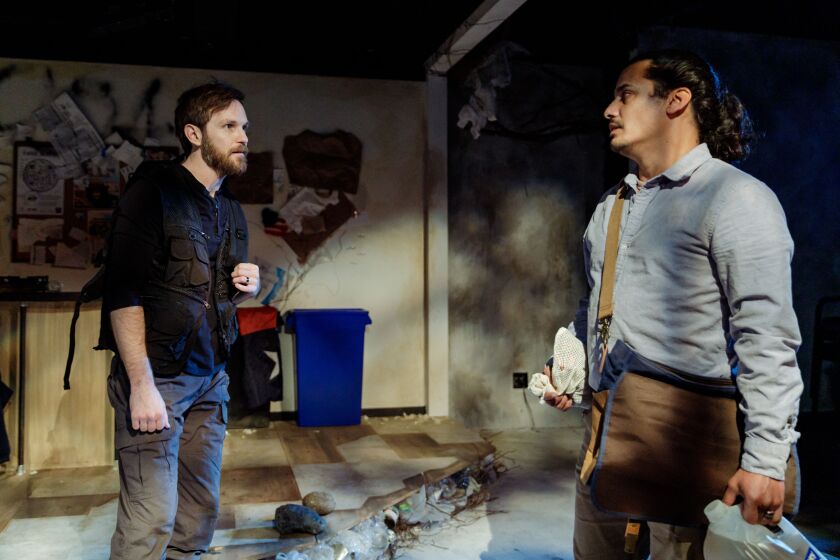 Chris Sheard (left) and Esteban Andres Cruz are among the cast of “Last Hermanos” at A Red Orchid Theatre.