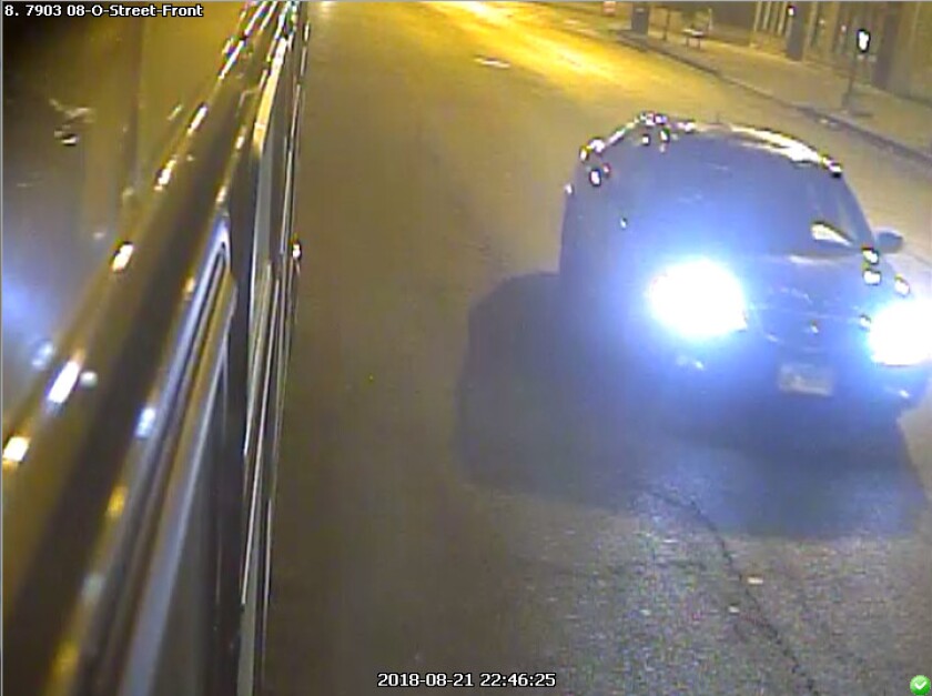 A photo of the black Acura RL sought in a hit-and-run crash Aug. 21 in South Chicago. | Chicago police