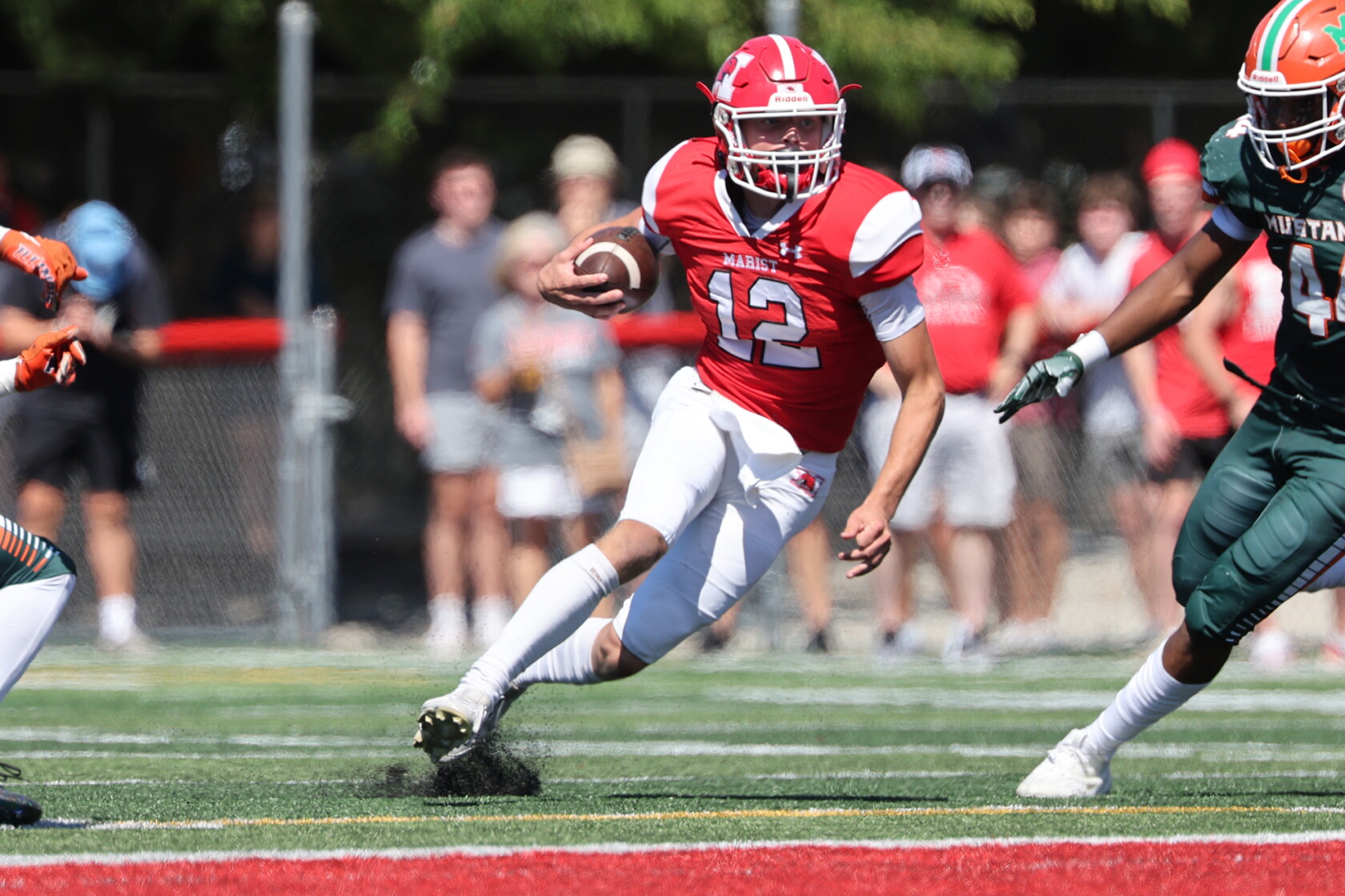 Jake Riesterer Jake Ritter shines in first varsity start, leading Marist over Morgan ...