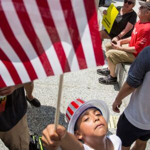 Victor Tapia, age 7, at the Families Belong Together march. | James Foster/For the Sun-Times