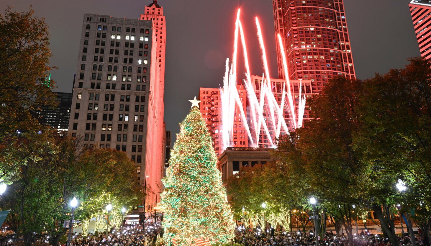 Miles de personas se reúnen para el encendido del árbol de Navidad Miles de personas se reúnen para el encendido del árbol de Navidad