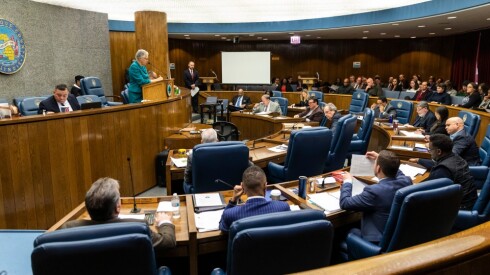 A meeting of the Cook County Board of Commissioners.
