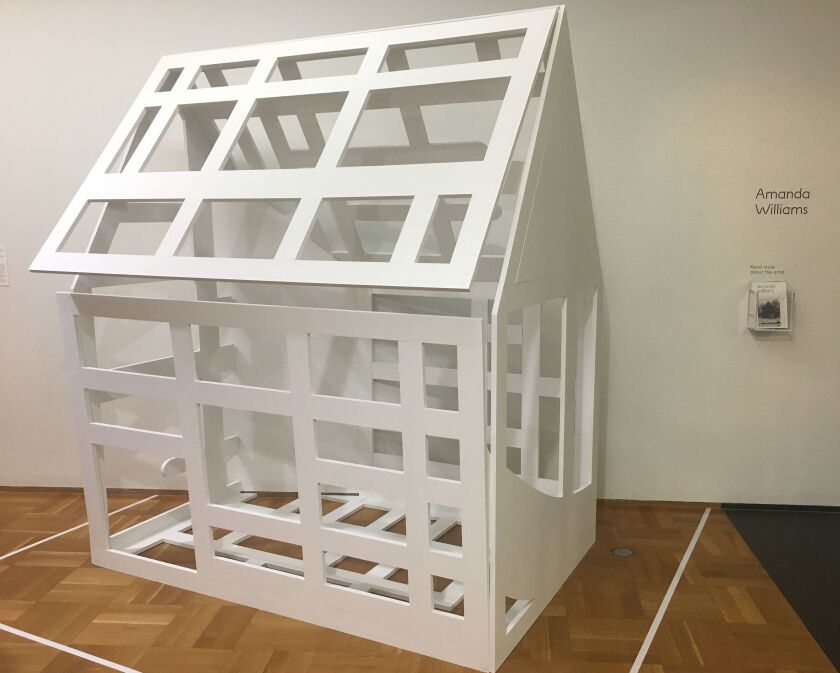 Artist Amanda Williams used the street grid from a map of Englewood to create this “house” as part of her new exhibit; it is left empty as a statement on the fact that some people believe the South Side neighborhood to be uninhabitable. | Amanda Svachula/