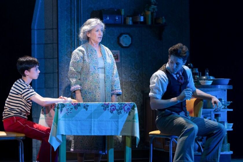 Nicholas Dantes (from left) as Billy, Maureen Gallagher and Rhett Guter in “Billy Elliot.” (Photo: Brett Beiner)