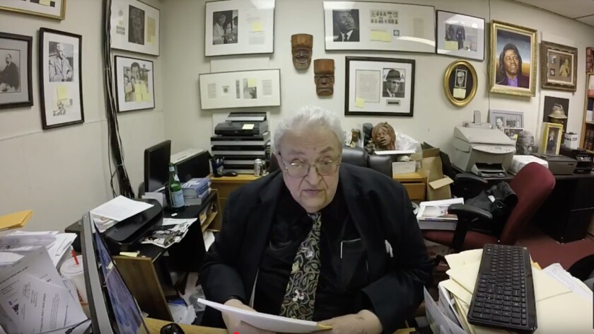 Jay B. Ross in his office with memorabilia from the many of the stars he represented. | Provided photo