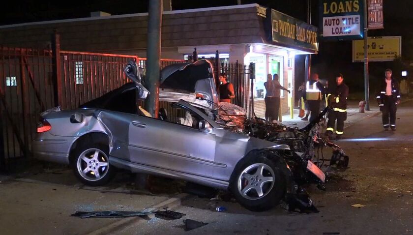 A driver suffered nonlife-threatening injuries after crashing into a pole early Monday in Chatham. | Network Video Productions