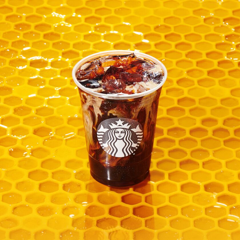 Starbucks’ Honey Almondmilk Cold Brew is a non-dairy beverage made with slow-steeped Starbucks Cold Brew, combined with honey and then topped with almondmilk for a creamy finish.