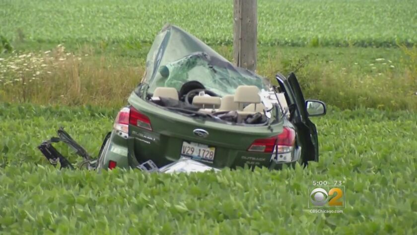 A woman and her three children died after a horrific crash in south suburban Beecher last month. | Photo courtesy of CBS Chicago