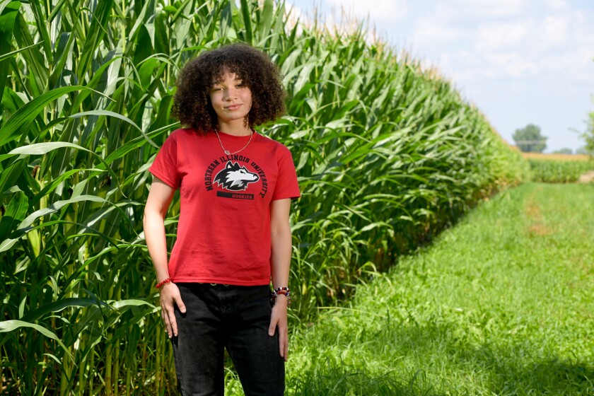 Jayla Ward Amid the Cornfields Approach Her Uncle's House in Lee, Il.