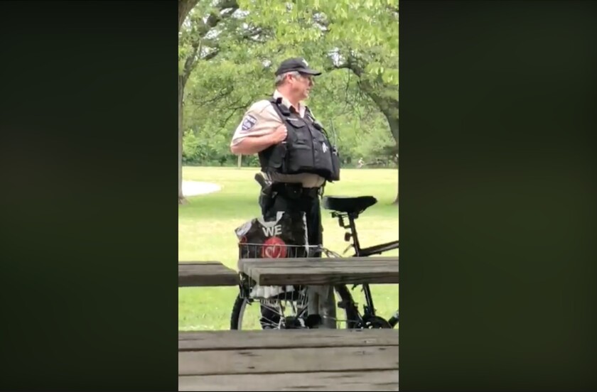 A Cook County Forest Preserves police officer was assigned to desk duty as the police department investigates his response to a woman’s harassment complaint.