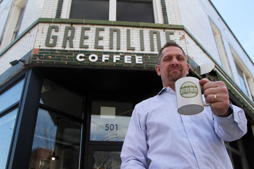 Joel Hamernick opened Greenline Coffee in Woodlawn in 2014. | Leslie Adkins/For the Sun-Times