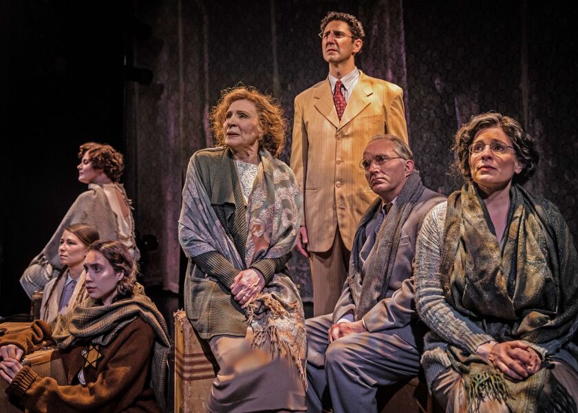 The cast of “The Book of Joseph” includes: Sean Fortunato (standing, center), Patricia Lavery (far left, to right) Mikey Gray, Brennan Stacker, Glynis Bell, Ron Rains and Gail Shapiro. | LIZ LAUREN PHOTO