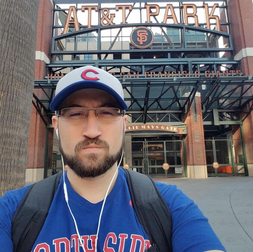 Cubs fan Zack Swan in San Francisco. | Provided photo