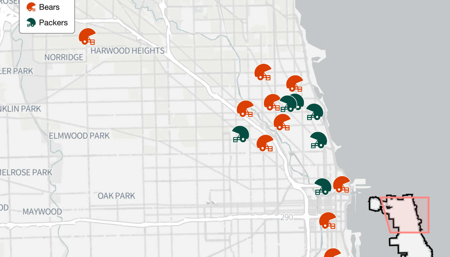 Wisconsin Packer Map Bars where you can watch the Packers-Bears playoff game Saturday with ...