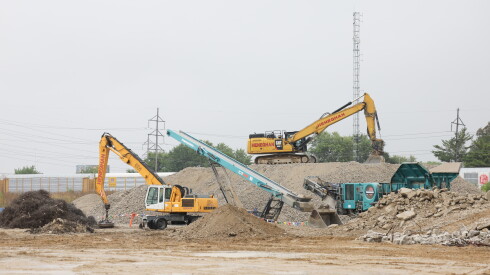 Construction equipment signals that development has started on T5 Data Center's Northlake facility.