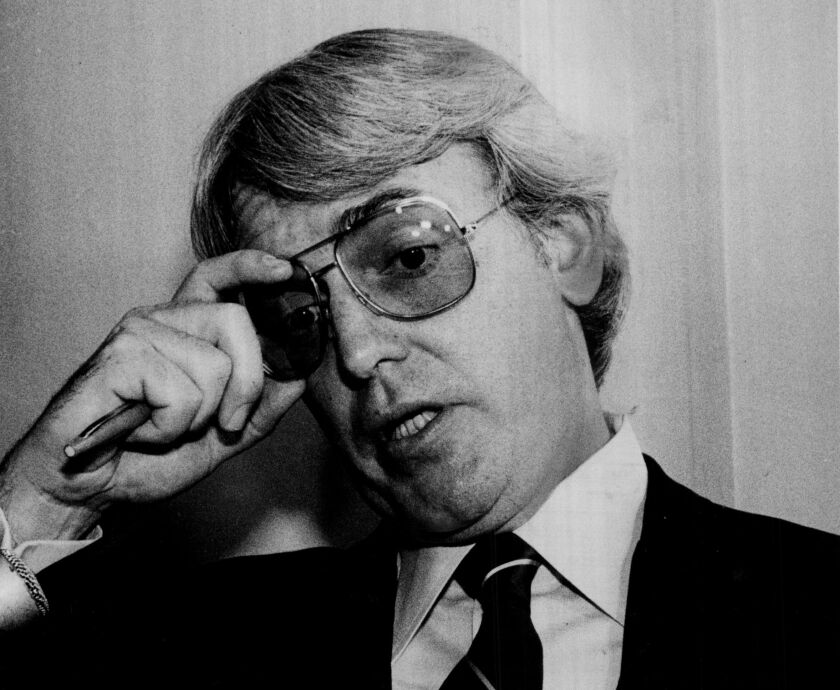 Aldus. Ed Burke speaks to reporters after a 1984 hearing about a petition he filed to oust Mayor Harold Washington from office because | File photo