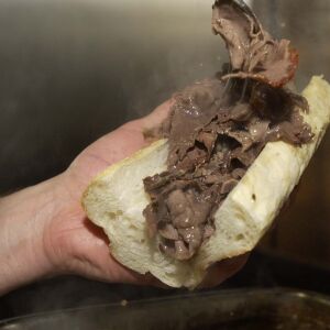 A Mr. Beef sandwich