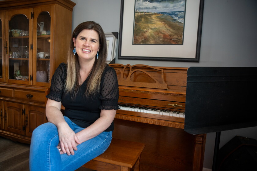 Brandi Berry Benson sits inside of her home on Tuesday, May 13, 2025.