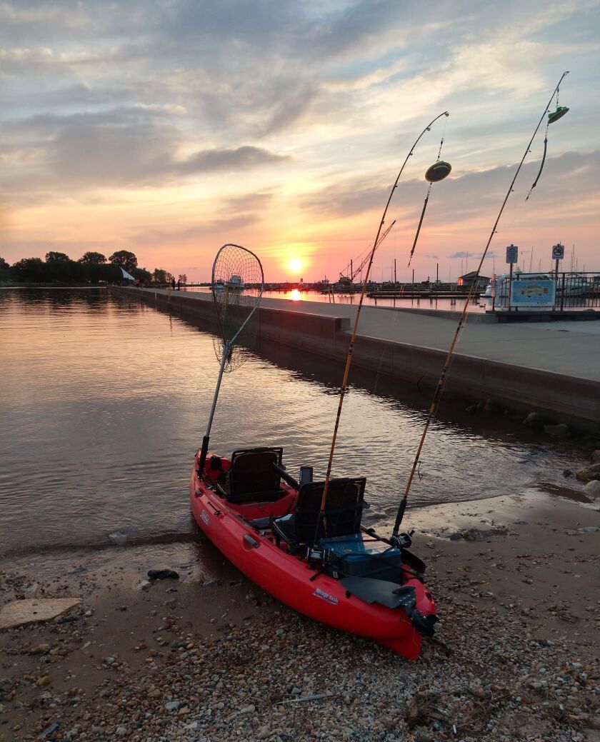 The two-person kayak that Matt Biggerstaff and his son Isaac fish out of at the ready. Provided photo