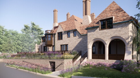 Rendering of Harley Clarke Mansion in Evanston.