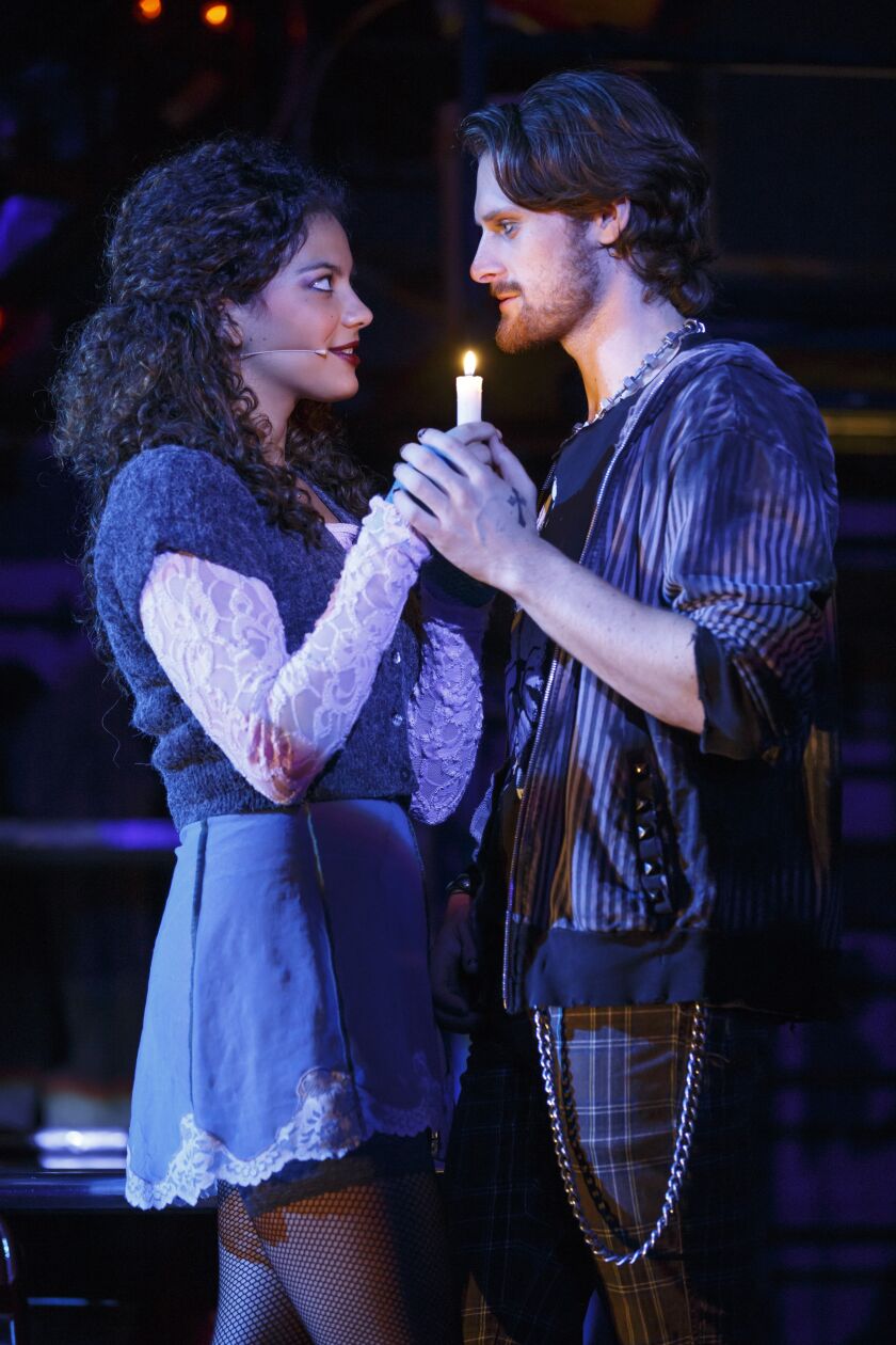 Skyler Wells plays Mimi and Kaleb Wells plays Roger in the 20th anniversary national touring company production of Jonathan Larson’s musical, “Rent.” | Photo by Carol Rosegg