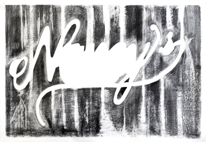 An untitled drawing from the “Thick Series” by Carris Adams.