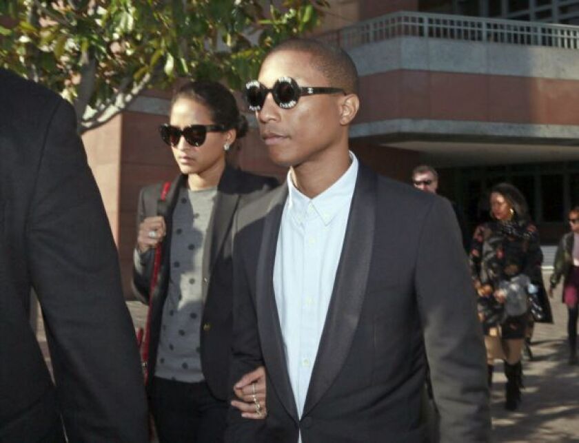 Pharrell Williams leaves theLos Angeles Federal Court after testifying at trial on March 4, 2015. | AP Photo/Nick Ut
