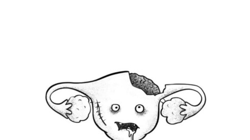 Tattoo artist Peter Maltsev designs some tattoos based off his Instagram followers' ideas, including this "zombie uterus."