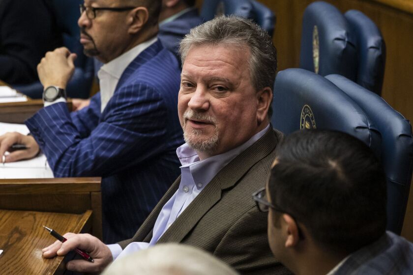 Cook County Commissioner Jeff Tobolski attends a recent board meeting of the Cook County Forrest Preserve at the County Building.