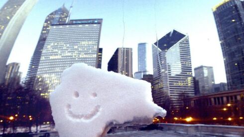 Chicago saw its first trace of snow of the season Friday.