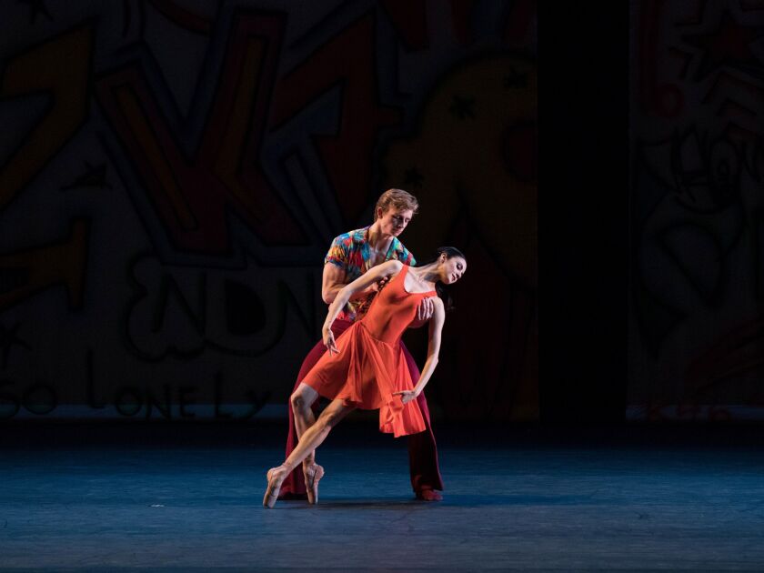 American Ballet Theatre’s Brittany DeGrofft and Aran Bell in Twyla Tharp’s “Deuce Coupe.”