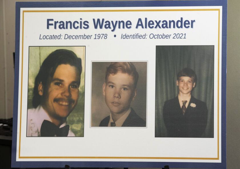 Genealogy information helped Cook County investigators identify Francis Wayne Alexander as one of the unidentified victims of John Wayne Gacy.