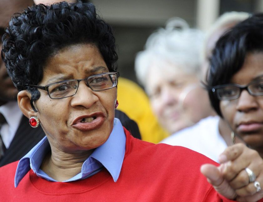 Geneva Reed-Veal, mother of Sandra Bland, who was found dead in a Texas county jail three days after a confrontation with a white state trooper, speaks to reporters as she leaves the federal courthouse in Houston on Thursday, Feb. 18, 2016. | Pat Sullivan