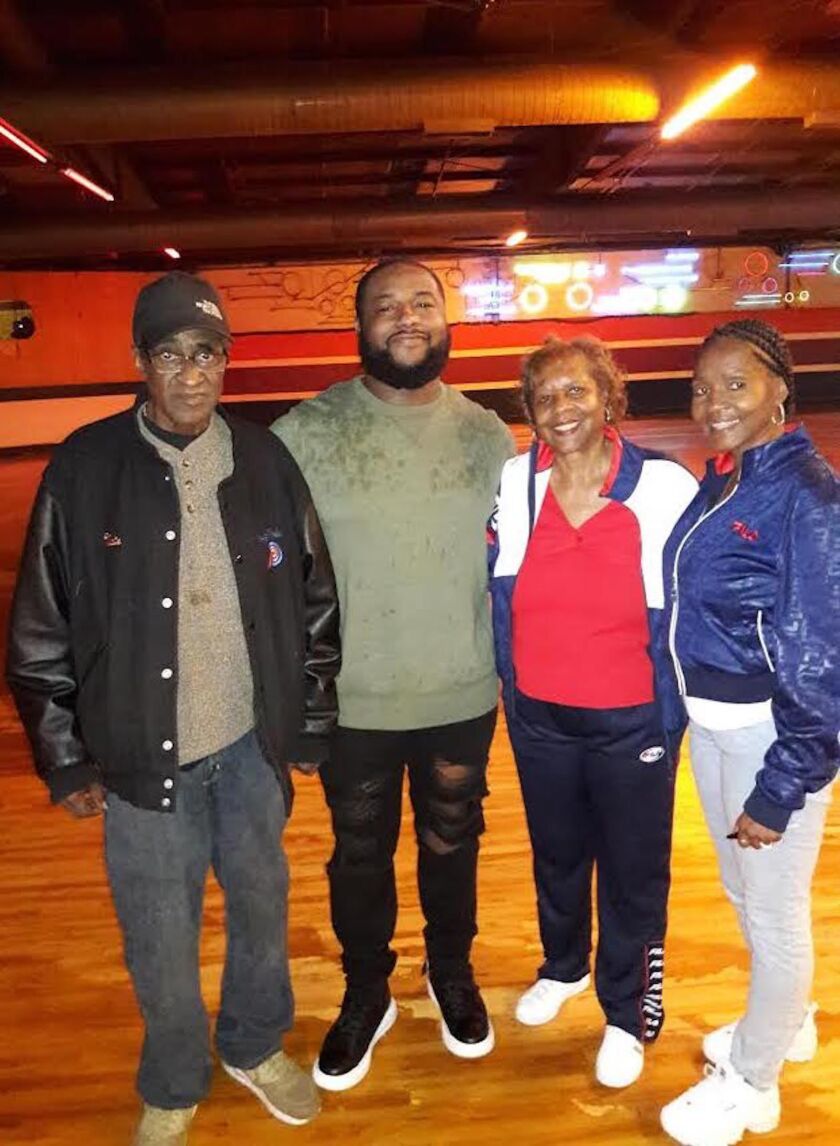 Nate Simpson at The Rink with (from left) his grandson William, business partner and ex-wife Carmen Simpson Clark and daughter Valencia.
