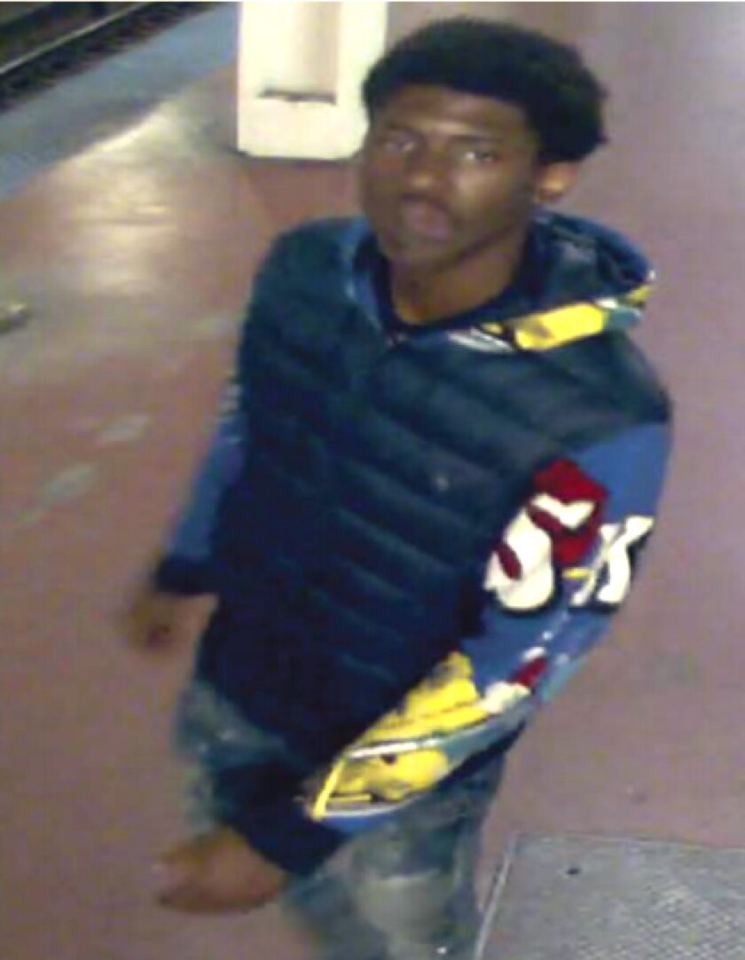 Video frame of a suspect in a Blue Line robbery at the La Salle Street station in the Loop | Chicago police