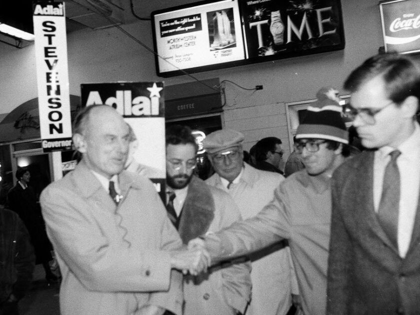 Chicago Northwestern Station, where Adlai Stevenson shaking hands for commuter votes in 1986. Sun-Times File Photo.