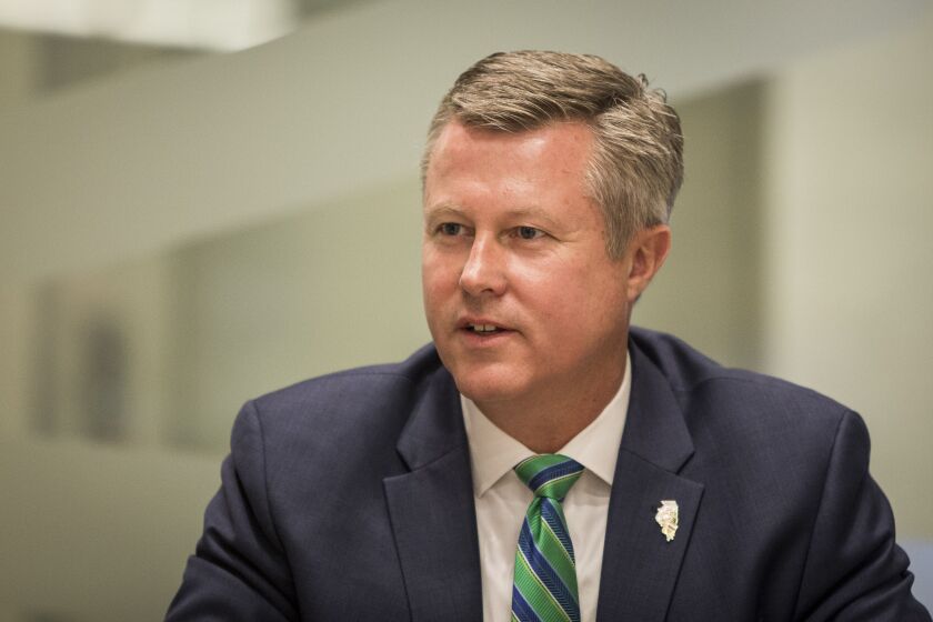 Seth Lewis, Ill. Senate Nominee (R-23rd) appears before the Sun-Times Editorial Board | Rich Hein/Sun-Times