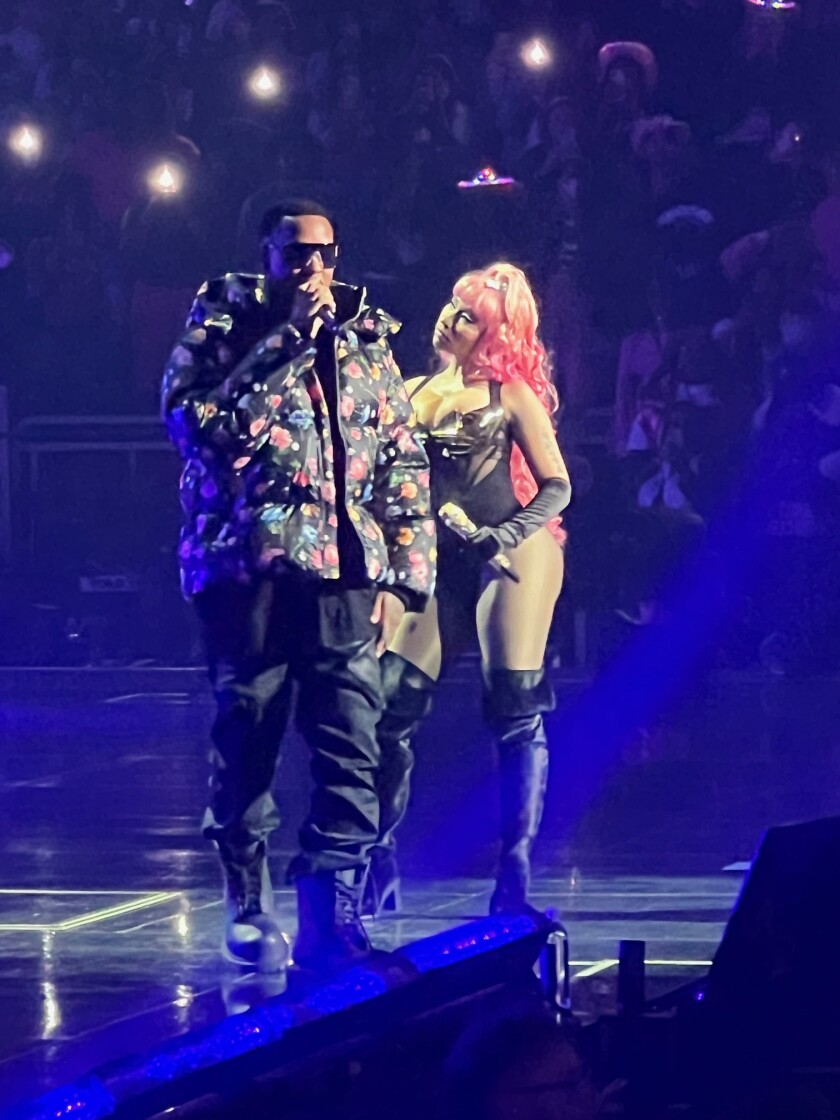 IMG_0421.jpeg. Nicki Minaj is joined by special guest Jeremih on "Favorite" during her show Wednesday April 24, 2024, night at the United Center in Chicago. / Selena Fragassi/For the Sun-Times