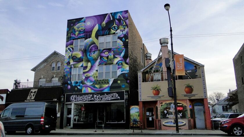 A mural by Dutch artist EELCO above Truborn Gallery, 1741 W. Chicago Ave. | Alisa Hauser/For the Sun-Times