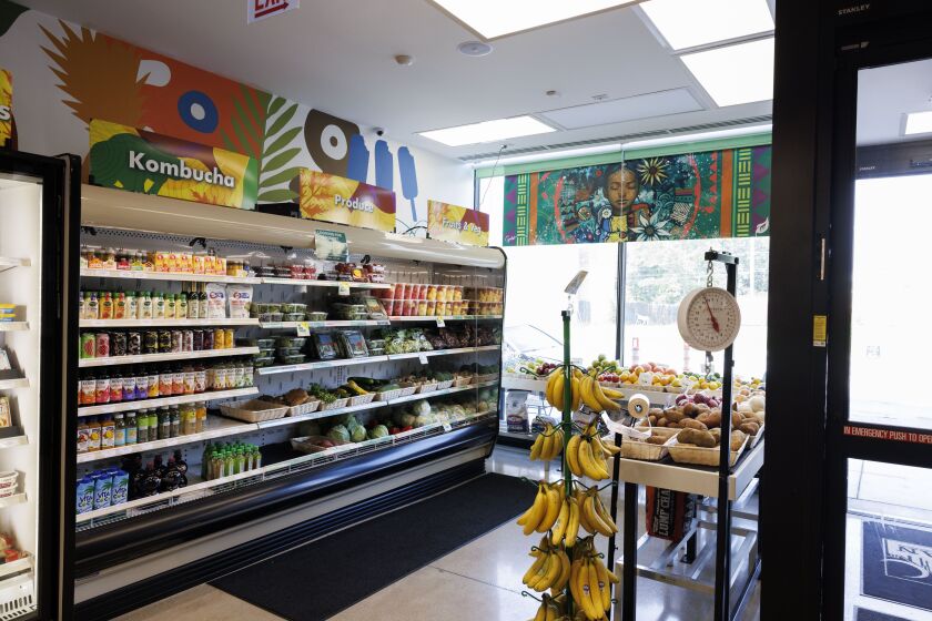 Grocery items for sale at The Go Green Community Fresh Market at 1207 W 63rd St.