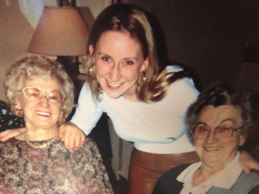 Vanessa Kolpak (center) with her grandmothers on her 21st birthday.