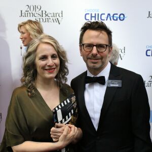 Chef Amalea Tshilds and Chef Jason Hammel on the James Beard Award Red Carpet. | Brian Rich/Sun-Times