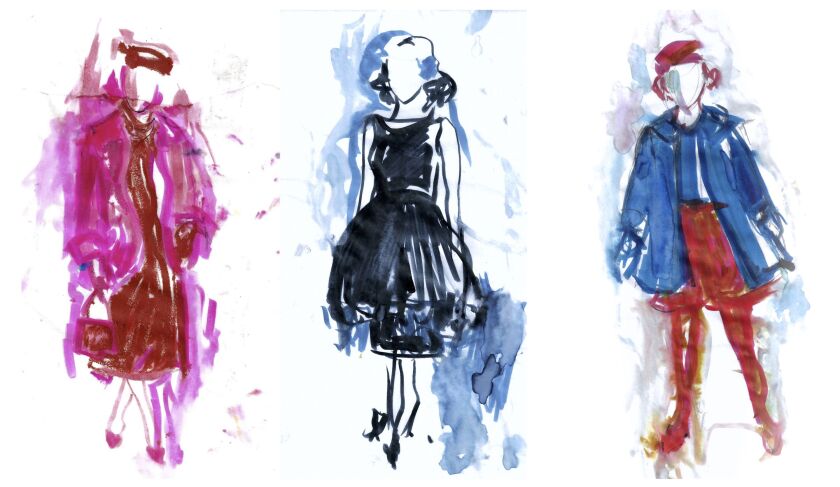 This image shows sketches for “The Marvelous Mrs. Maisel” by costume designer Donna Zakowska. | Amazon via AP