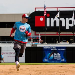 Outfielder Kyle Gaedele during batting practice, May 25, 2018. | James Foster/For the Sun-Times