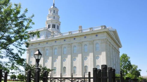 A rebuilt Mormon temple in downstate Nauvoo.